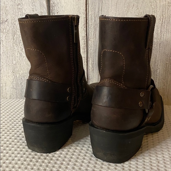 Harley Davidson Korsen Harness Boots brown size US 7 1/2 7.5 - Picture 2 of 14